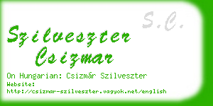 szilveszter csizmar business card